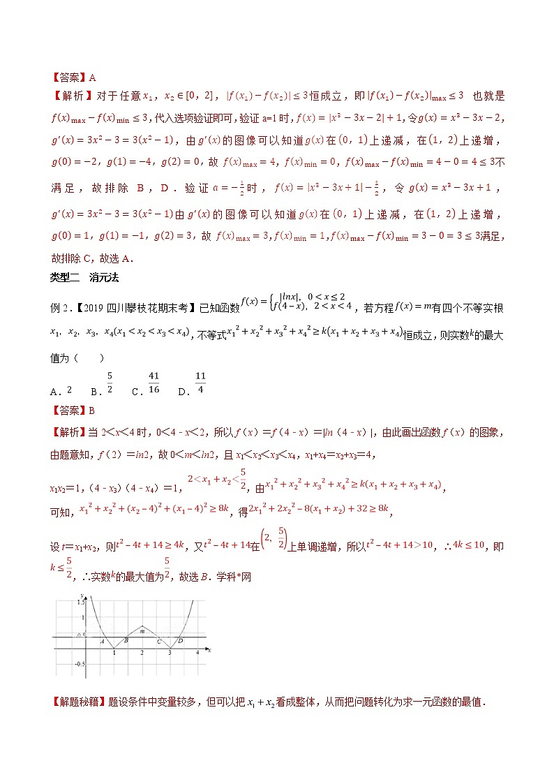 专题1.4 多元问题的最值问题-2020届高考数学压轴题讲义(选填题)（解析版）02