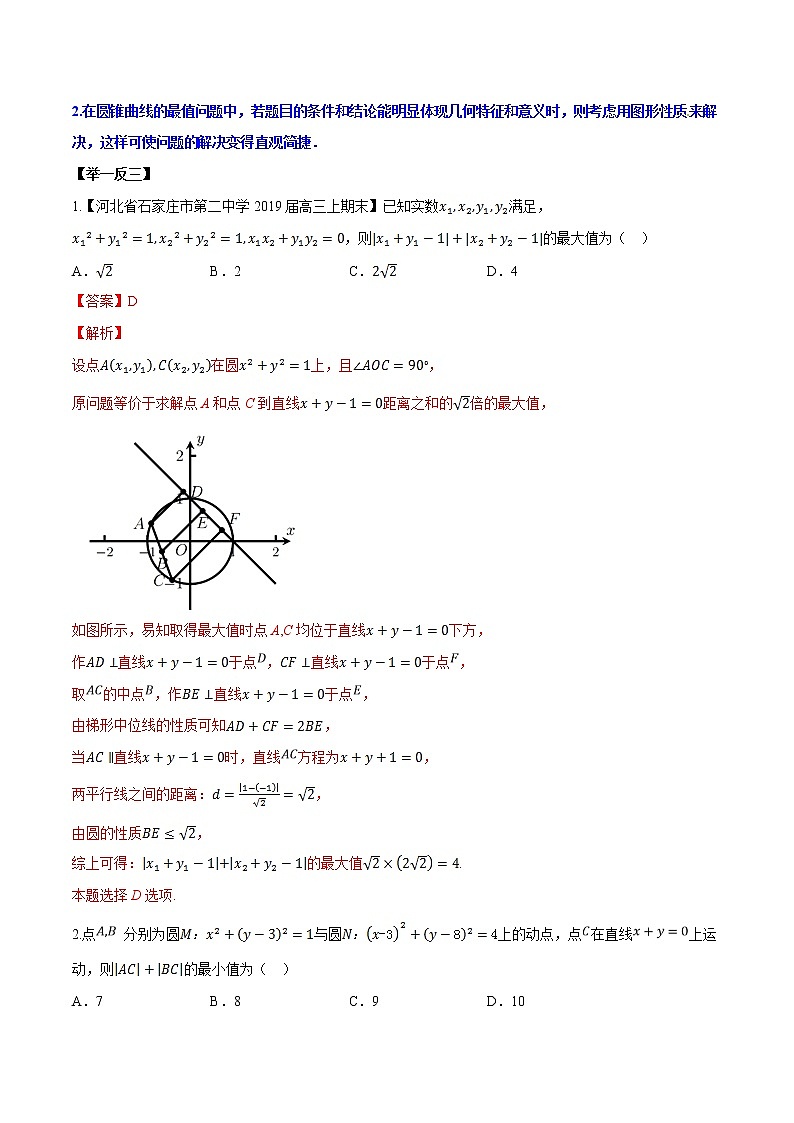 专题5.3 解析几何中的范围问题-2020届高考数学压轴题讲义(选填题)（解析版）02