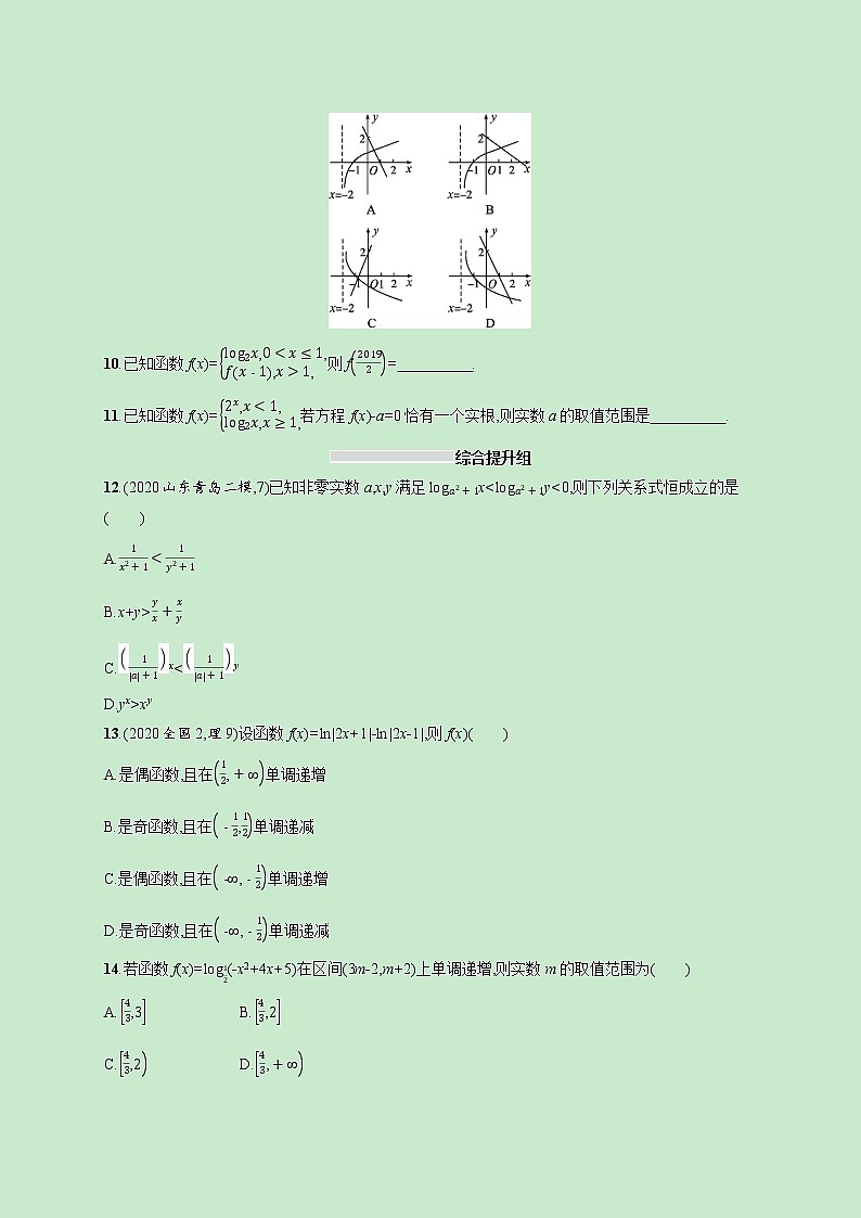 2022高考数学一轮复习课时规范练10对数与对数函数（含解析）02