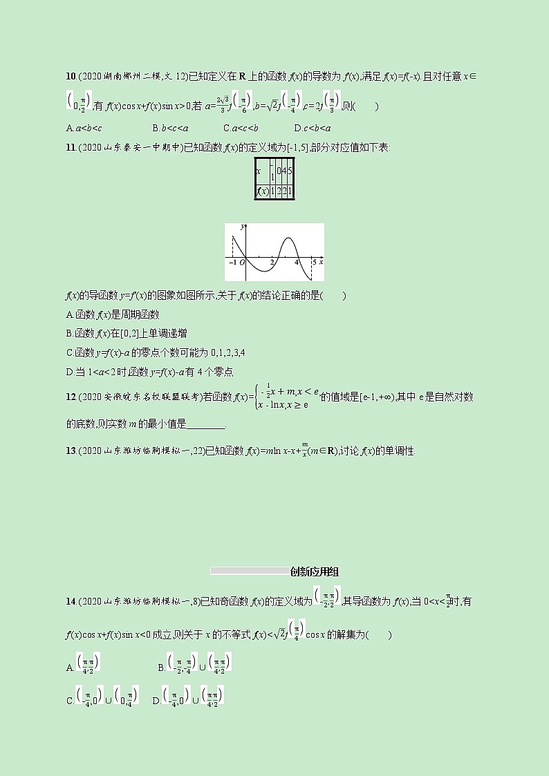 2022高考数学一轮复习课时规范练15利用导数研究函数的单调性（含解析）02