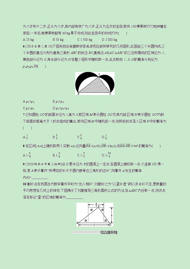 2022高考数学一轮复习课时规范练54几何概型（含解析）第2页