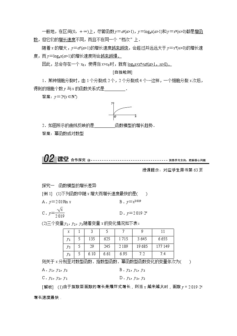 新人教A版 必修1 高中数学第三章函数的应用3.2.1几类不同增长的函数模型学案（含解析）02