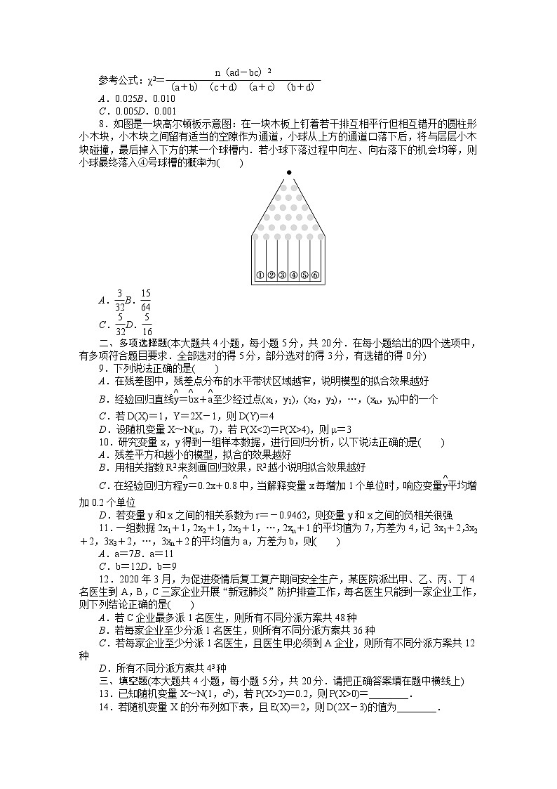 新人教A版 选择性必修3 高中数学 模块质量检测（含解析）02