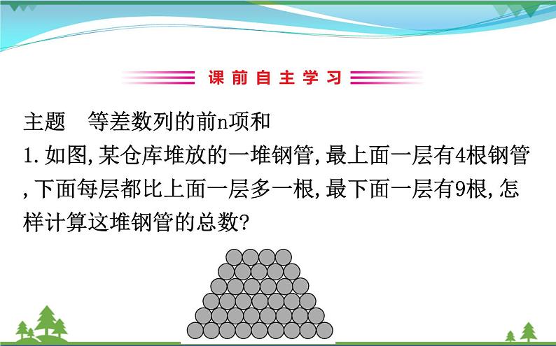 新人教A版 必修5 高中数学第二章数列2.3.1等差数列的前n项和同步课件03