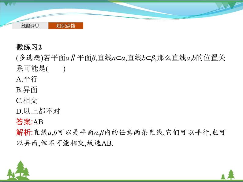 新人教B版 必修4 新教材高中数学第十一章立体几何初步11.3.3平面与平面平行优质课件07