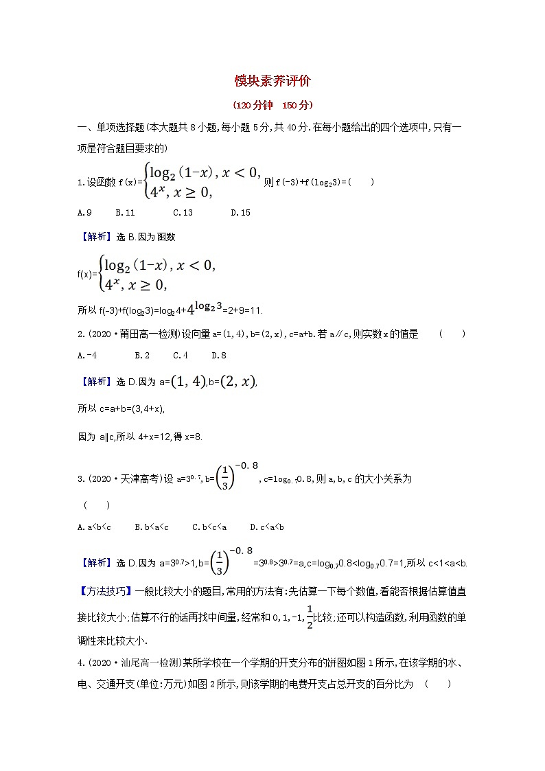 新人教B版 必修2 高中数学模块素养评价（含解析） 试卷01