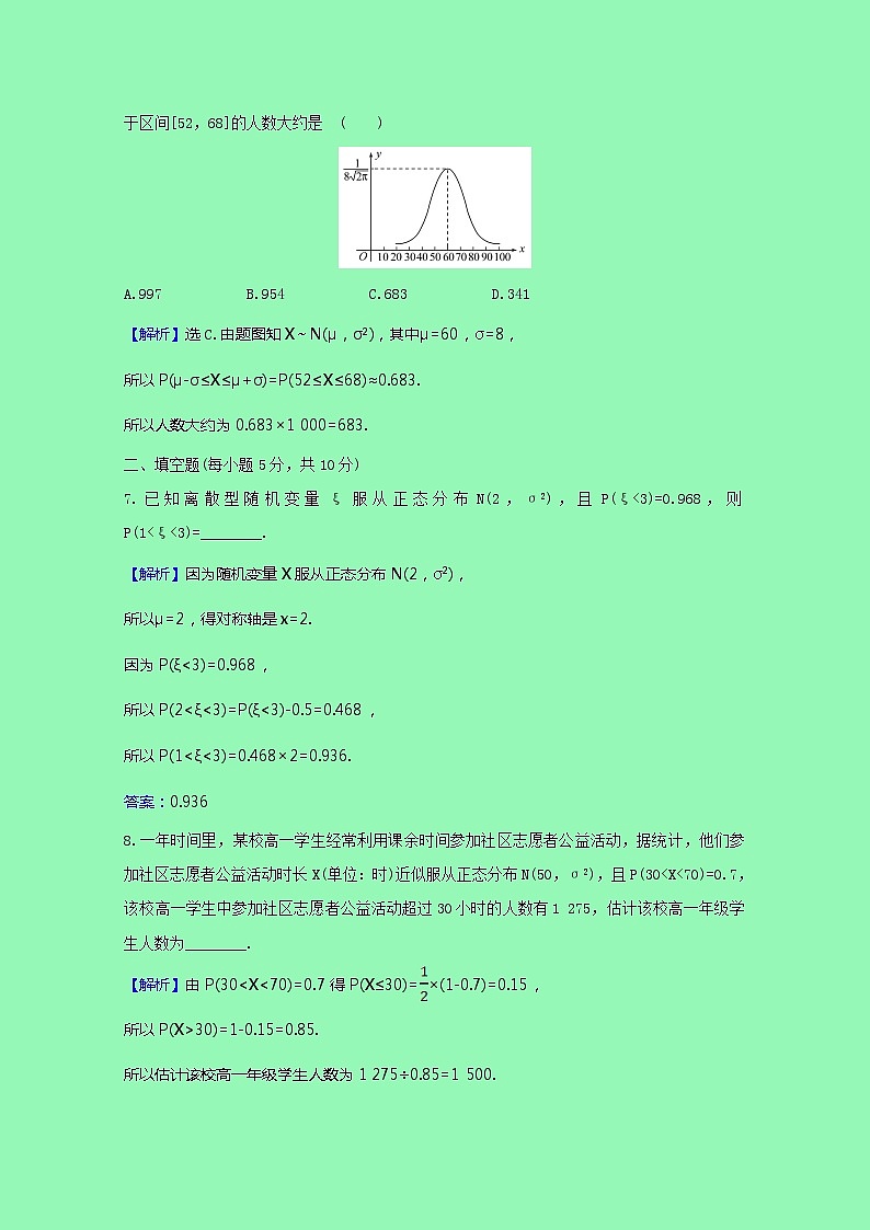 概率与统计4.2.5正态分布课时素养检测（含解析）03
