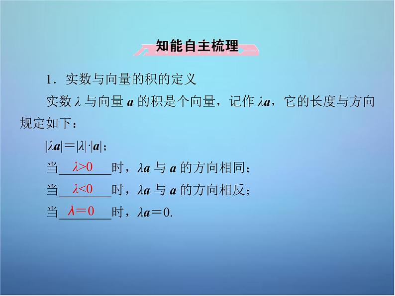 新人教B版高中数学必修四 2.1.4数乘向量课件06