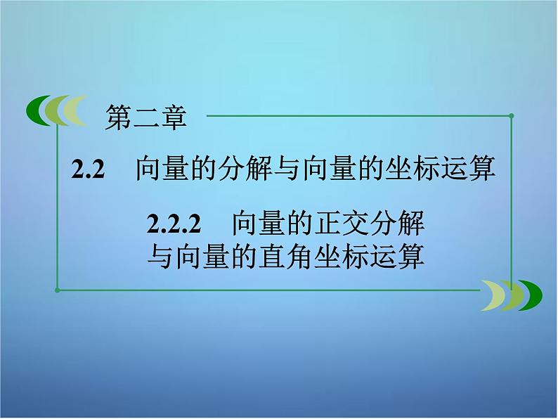 新人教B版高中数学必修四 2.2.2向量的正交分解与向量的直角坐标运算课件02