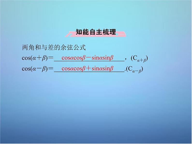 新人教B版高中数学必修四 3.1.1两角和与差的余弦课件07