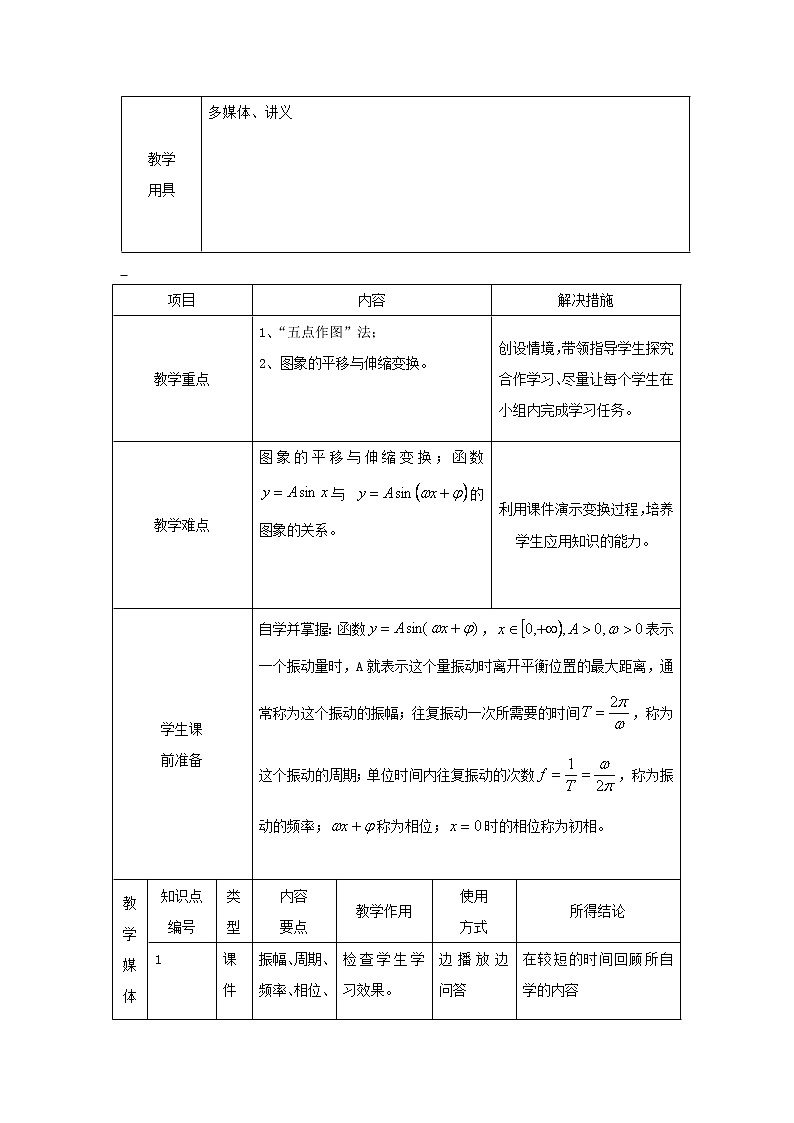 新人教B版高中数学必修四 1.3.1第1课时 正弦函数的图象与性质教案02