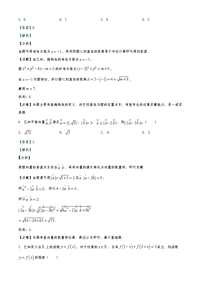 2020届全国100所名校高三模拟金典卷文科数学（一）试题03