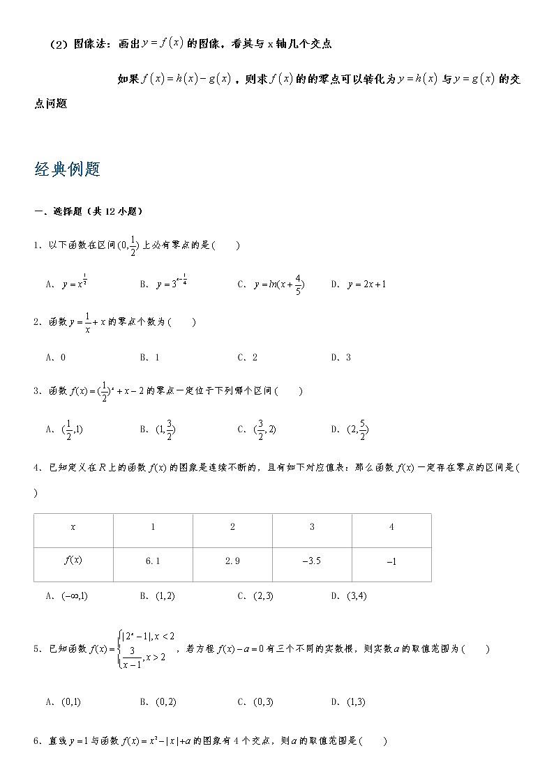 专题强化训练（四）函数零点问题 试卷02