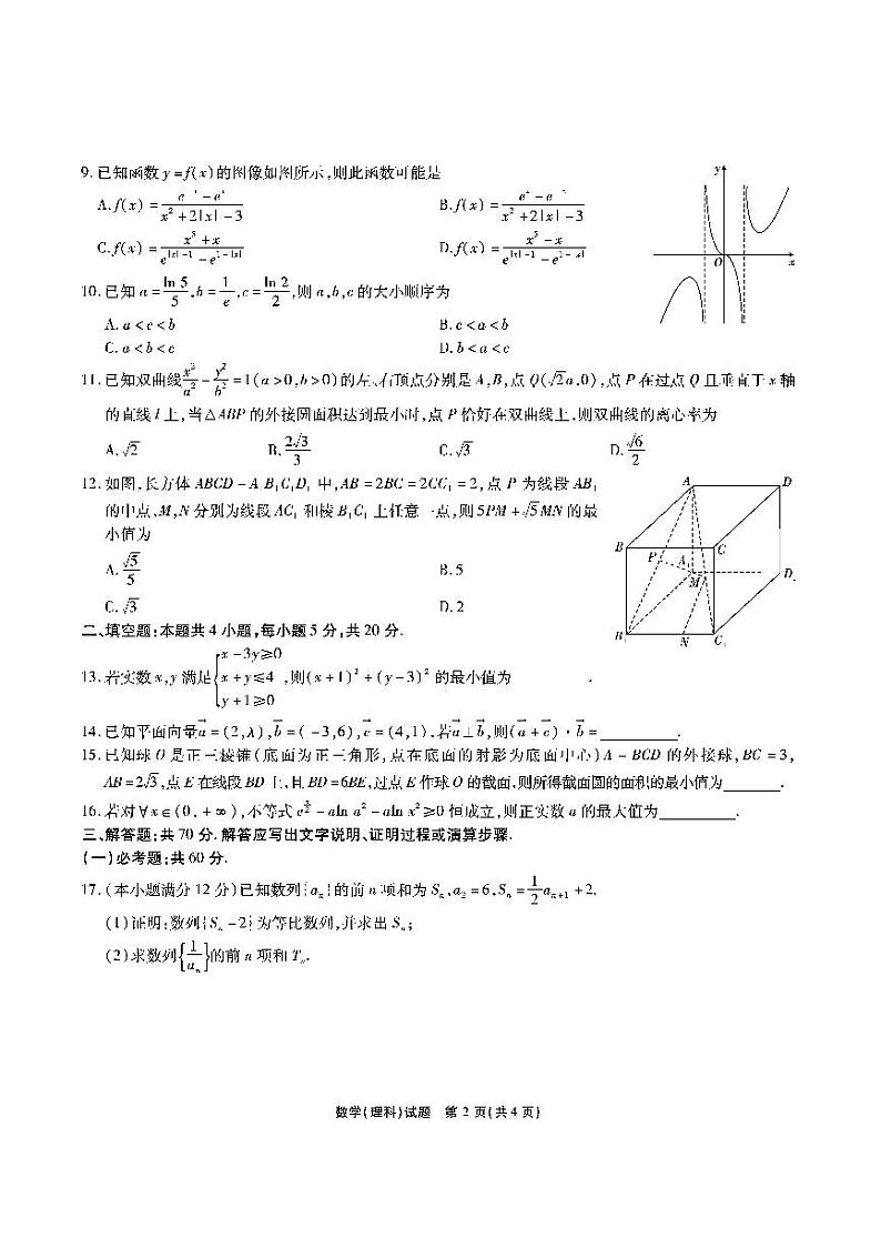 江西省临川一中暨临川一中实验学校2021届高三下学期5月高考模拟押题预测卷数学（理）试题+答案 (扫描版)02