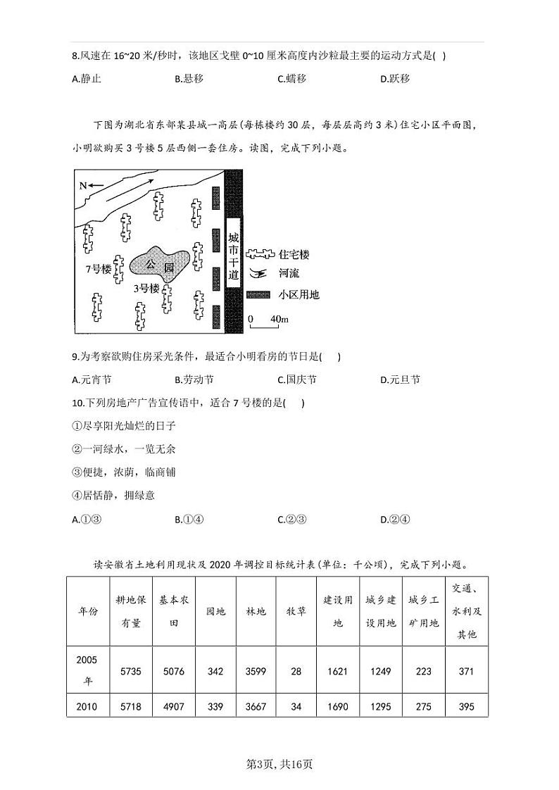 2021届高考地理模拟预热卷（重庆地区专用）03