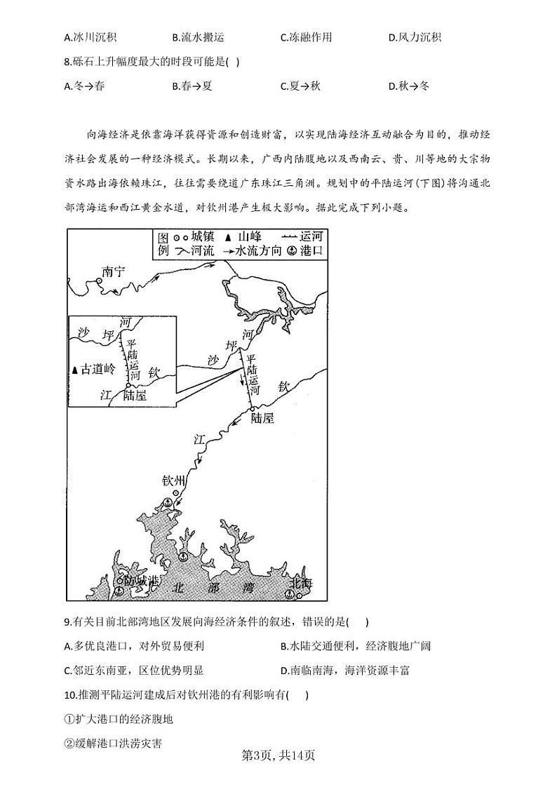 2021届高考地理模拟预热卷（辽宁地区专用）第3页