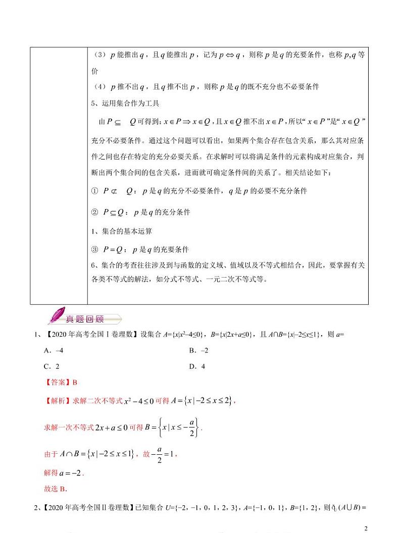 2021高考数学 数学考前20天核心考点解读（一） 试卷03