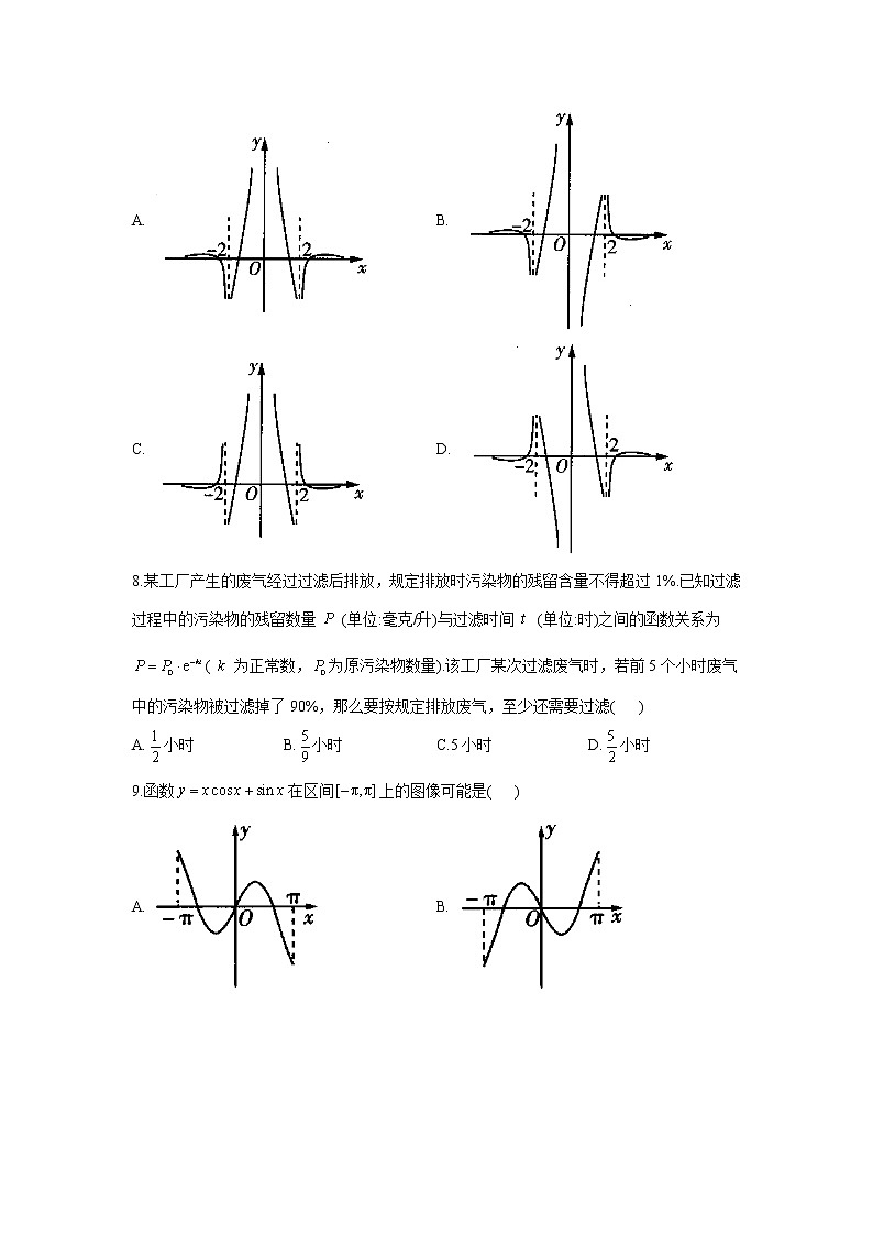 2021届高考数学题型模块练之选择题（2）函数的概念与基本初等函数02
