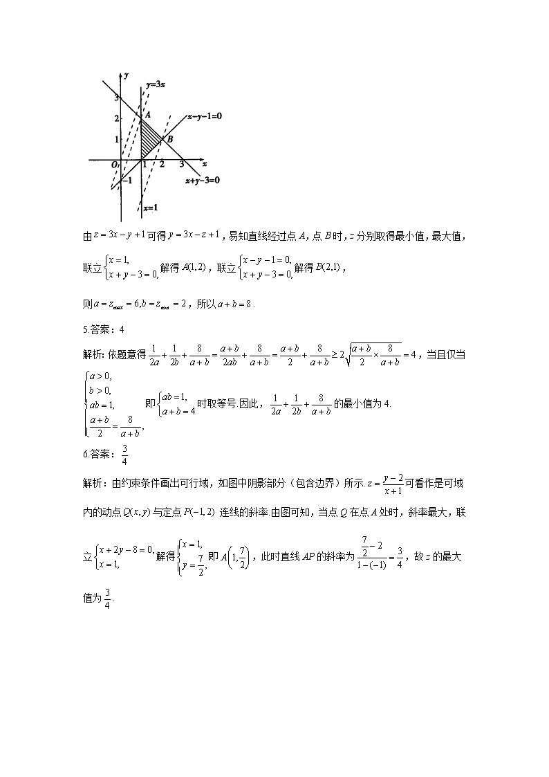 2021届高考数学题型模块练之填空题（7）不等式03