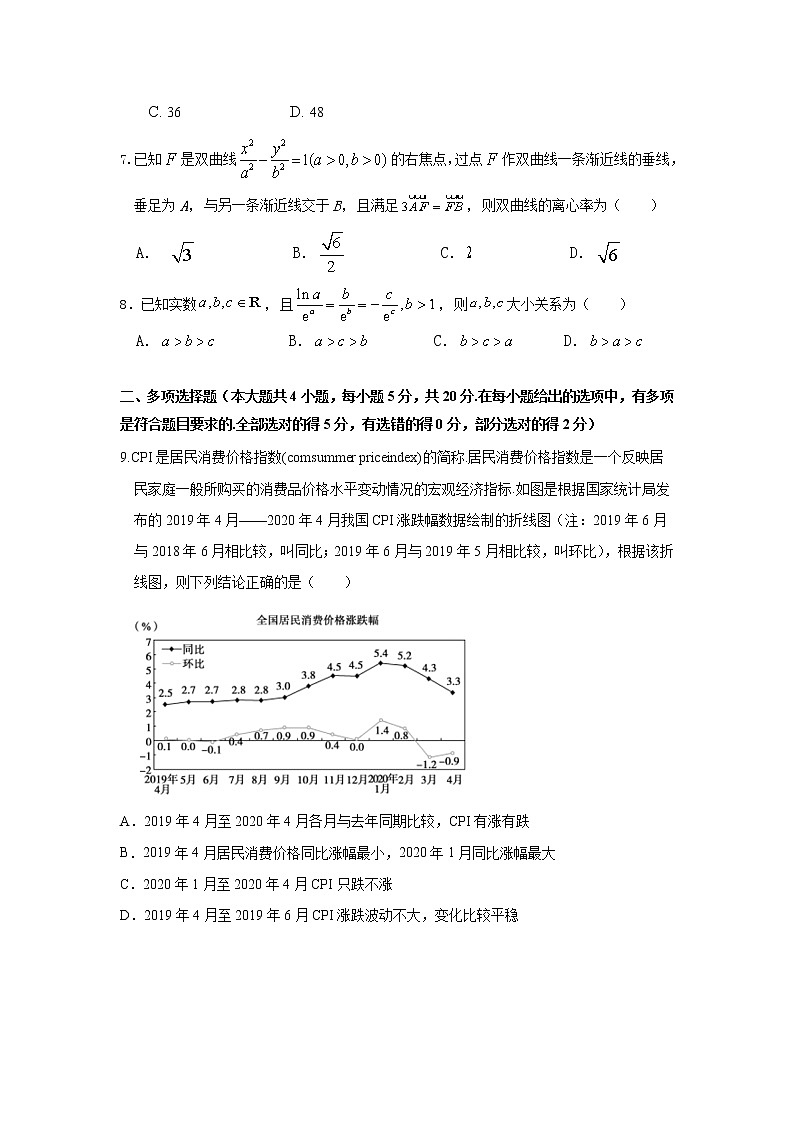 湖北省黄冈市麻城实验高中2021届高三下学期5月冲刺模拟考试（五）数学试卷+答案02