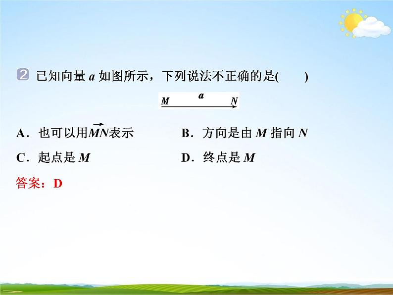 人教A版高中数学必修第二册《6.1平面向量的概念》教学课件PPT优秀公开课07