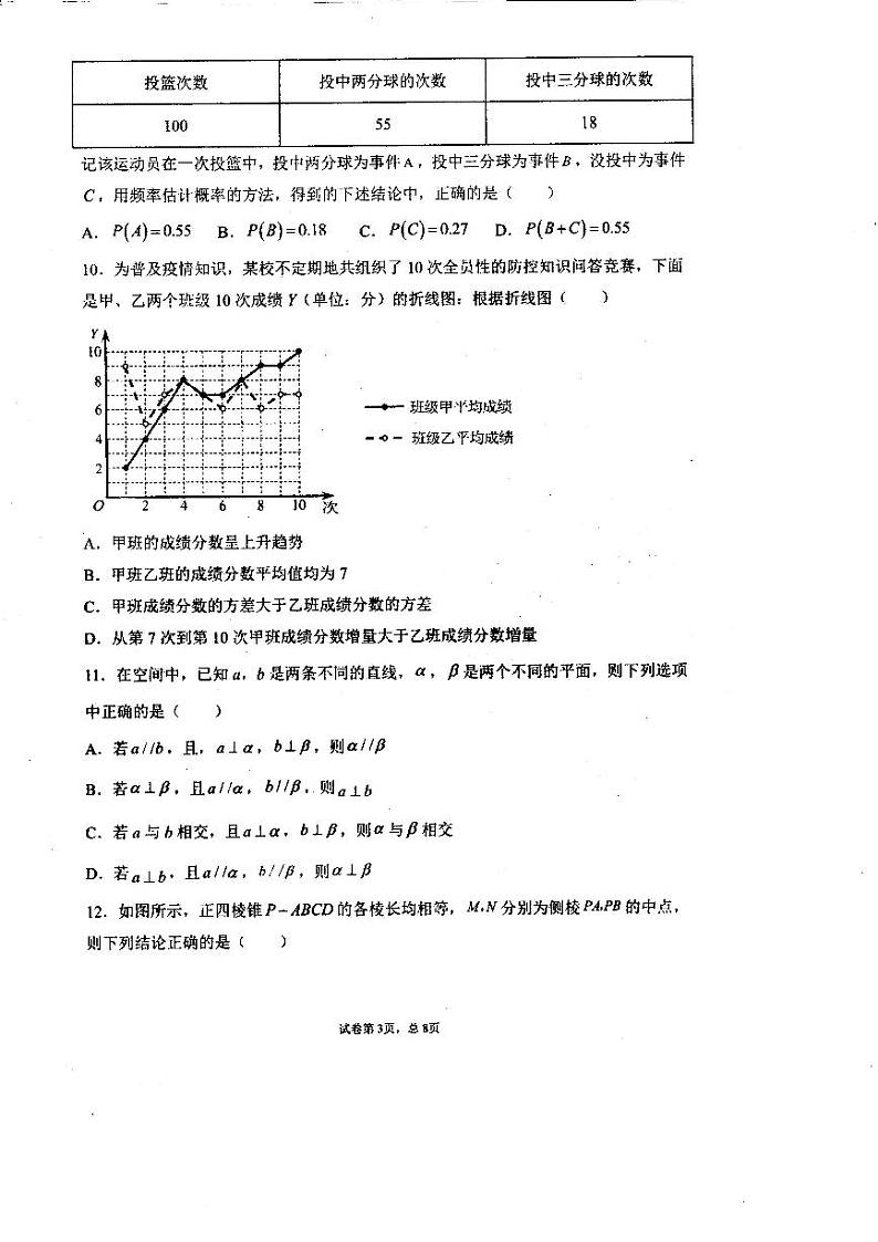 山东省菏泽市第一中学2020-2021学年高一5月月考数学试题（扫描版）03