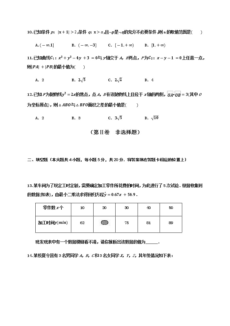 黑龙江省大庆中学2020—2021学年高二上学期期末考试数学（文）试题+Word版含答案03