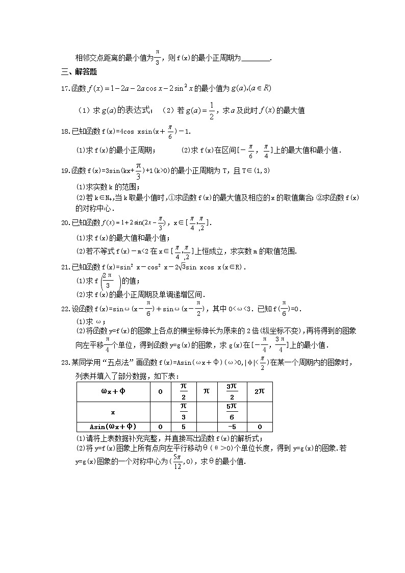 2021年高中数学培优练习《三角函数-最值问题》专项复习（含答案）03