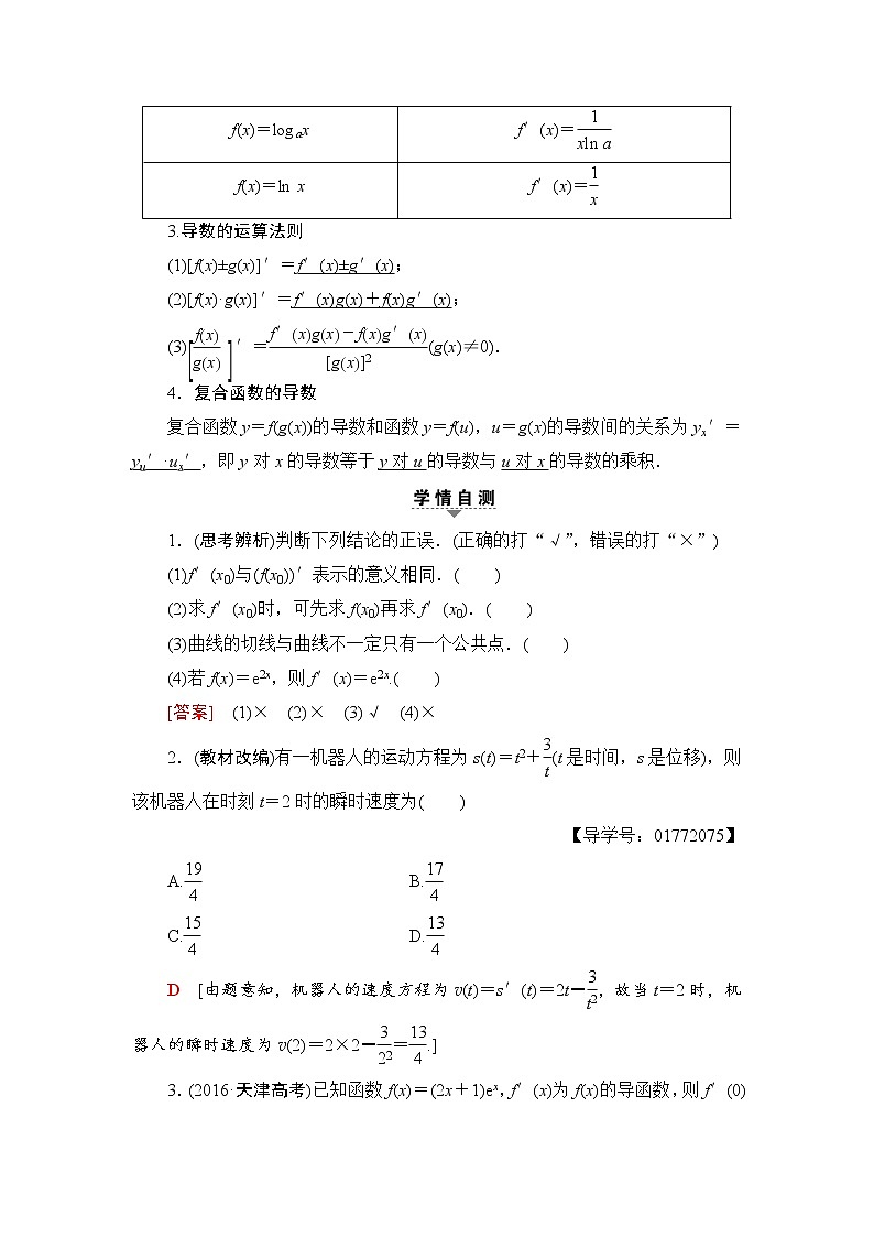 高三数学一轮复习： 第2章 第10节 变化率与导数、导数的计算第2页