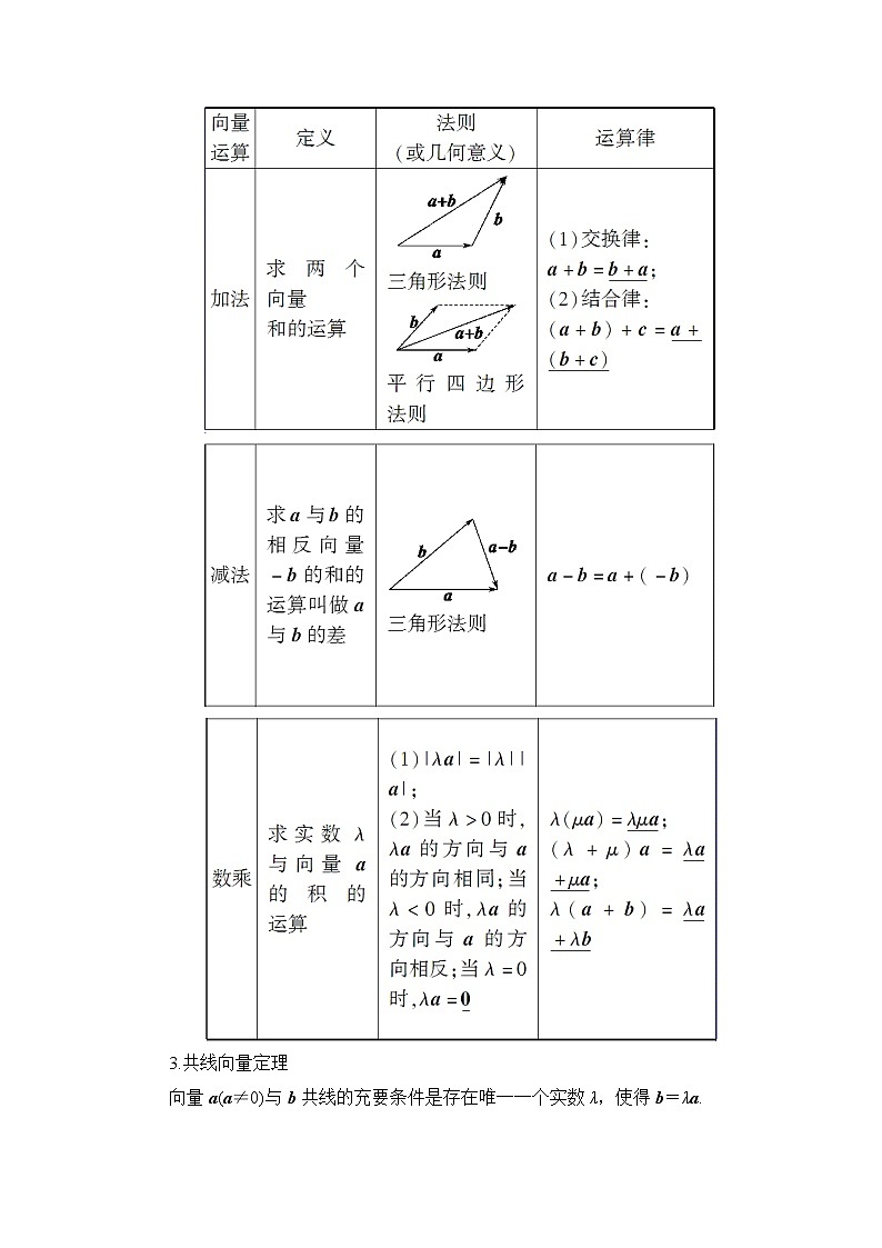 高三数学一轮复习： 第4章 第1节 平面向量的概念及线性运算第3页