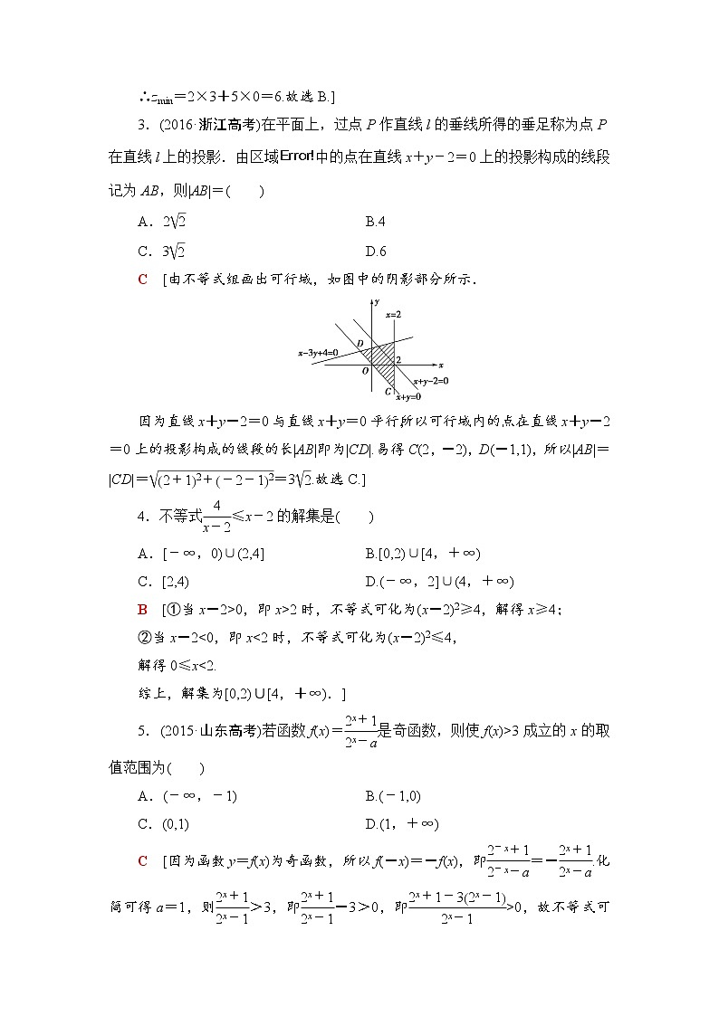 高三数学一轮复习： 重点强化训练3 不等式及其应用02