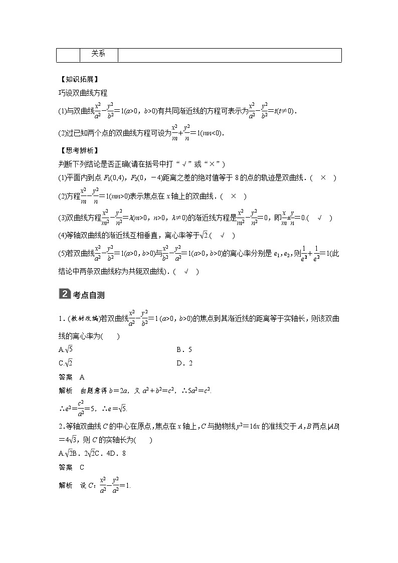 高考数学一轮复习讲义第9章第6节双曲线02