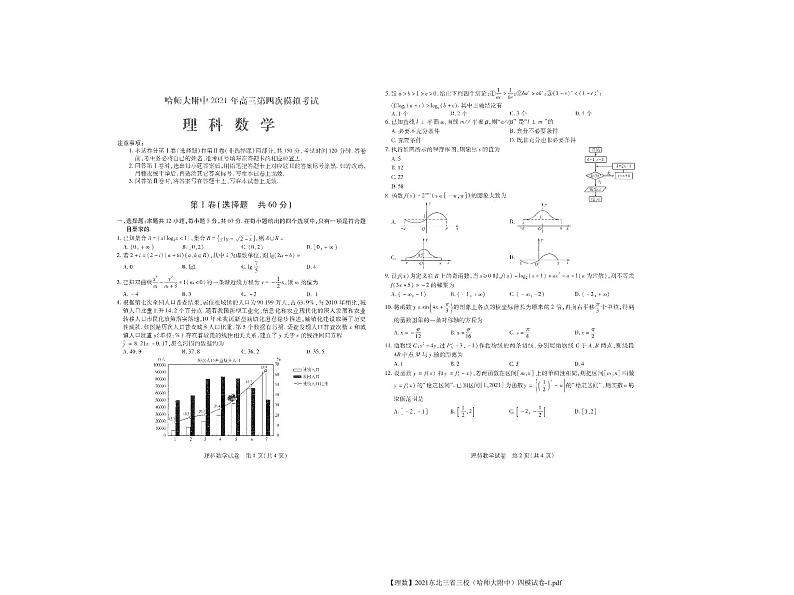 【理数】2021东北三省三校（哈师大附中）四模试卷含答案01
