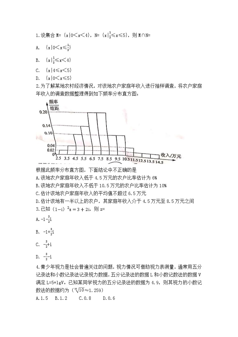 2021年全国甲卷理科数学真题01