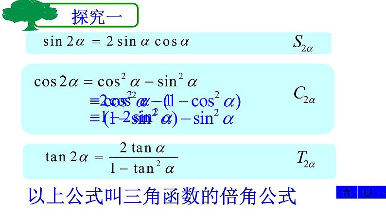 高中数学2020-2021人教B版必修四3.2.1倍角公式_课件06