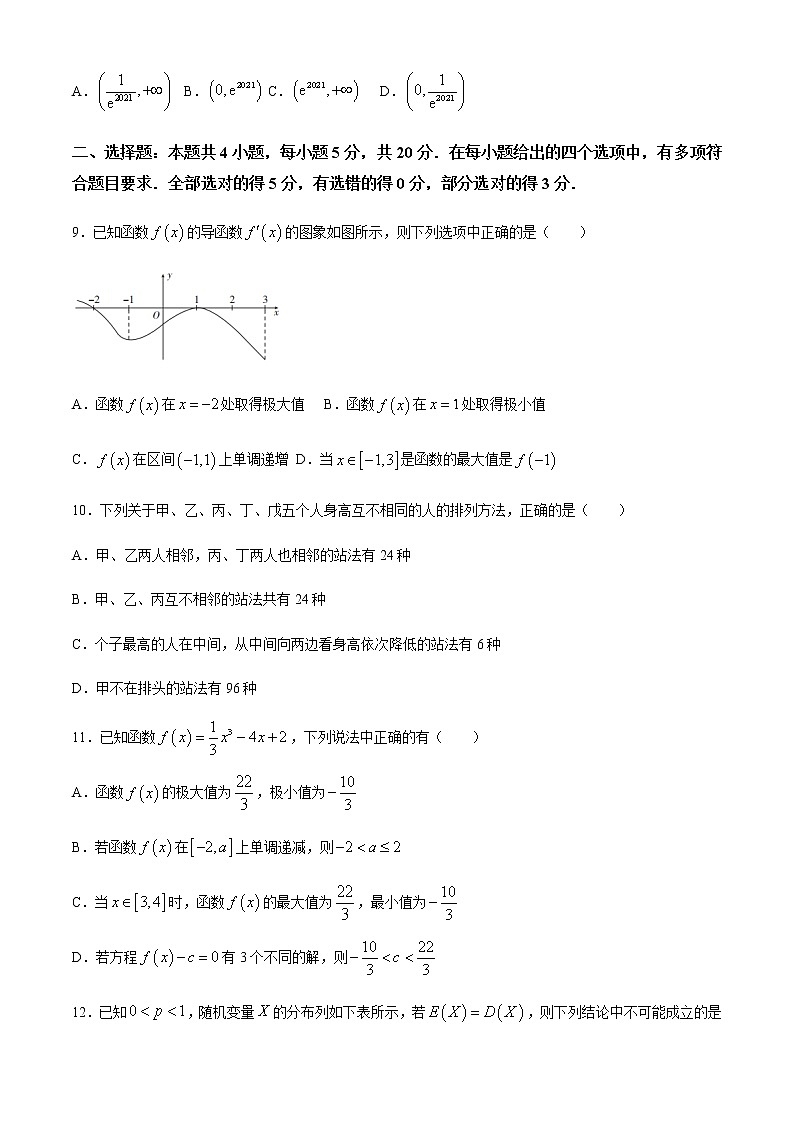 山东省临沂市兰陵县2020-2021学年高二下学期期中教学质量检测数学试题+答案03