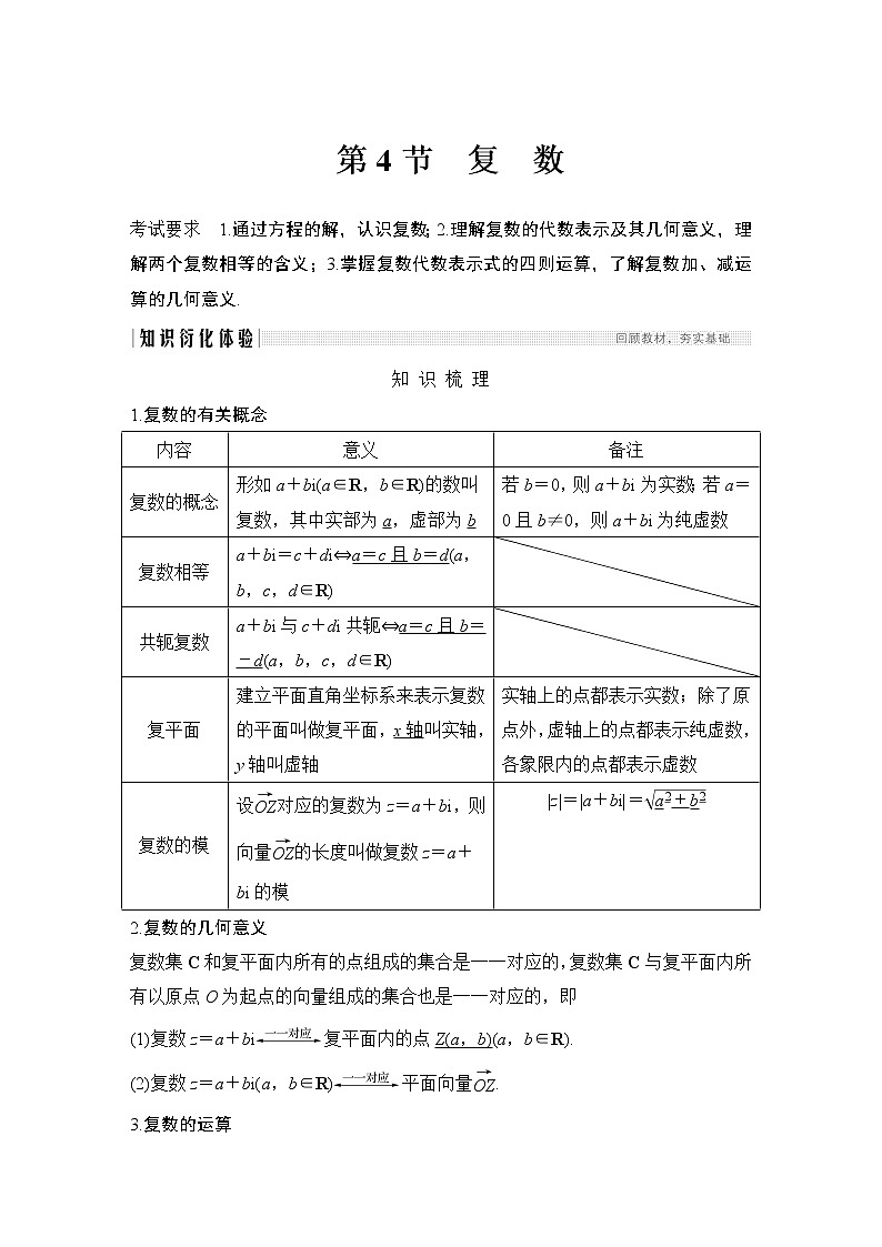 高考数学一轮复习　第六章 第4节复　数第1页