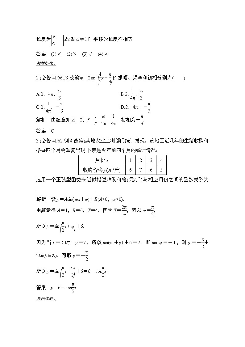 高考数学一轮复习　第四章 第5节函数y＝Asin(ωx＋φ)的图象与性质第3页