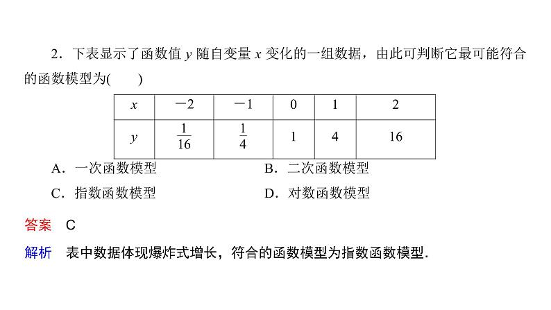 高中数学人教A版 (2019) 必修第一册　　4.4.3 不同函数增长的差异 课件05