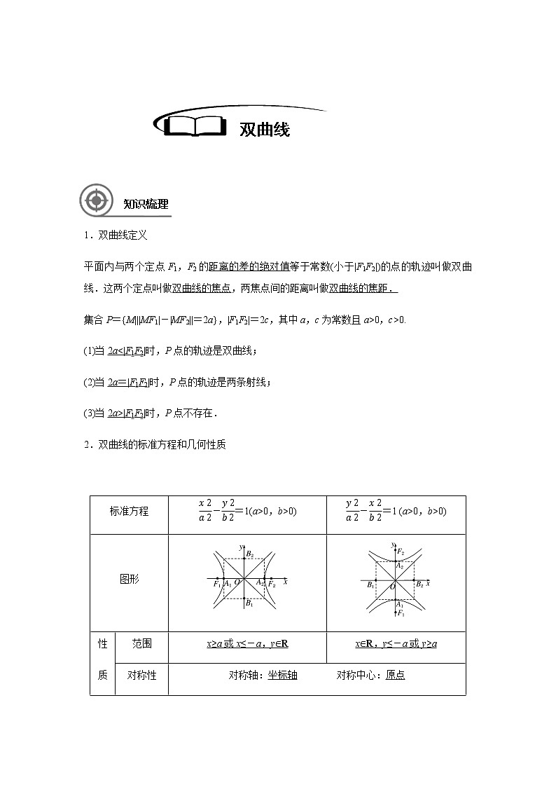 第九章 9.6双曲线-2021届高三数学一轮基础复习讲义（学生版+教师版）【机构专用】01