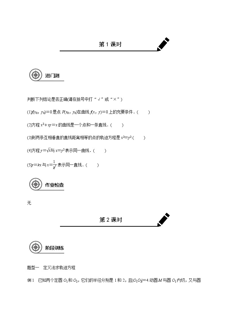 第九章 9.8曲线与方程-2021届高三数学一轮基础复习讲义（学生版+教师版）【机构专用】01