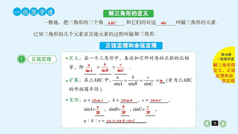 2022全国高考文数一轮复习课件  第19课 解三角形03