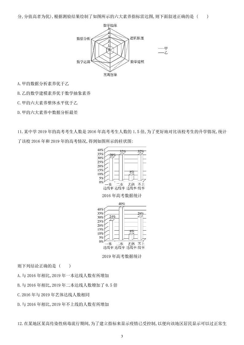 第九章  统计 章节达标检测试卷-高一数学同步练习（人教A版2019必修二）(含解析）03