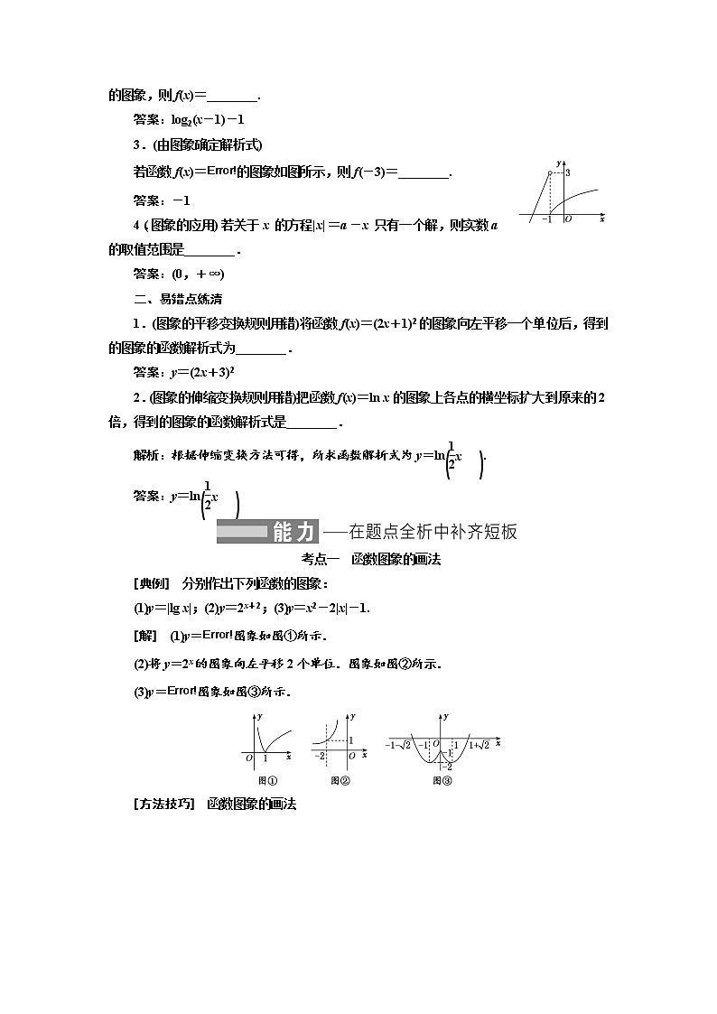 2022届高考数学一轮复习第二章第六节-函数的图象及其应用 学案第2页