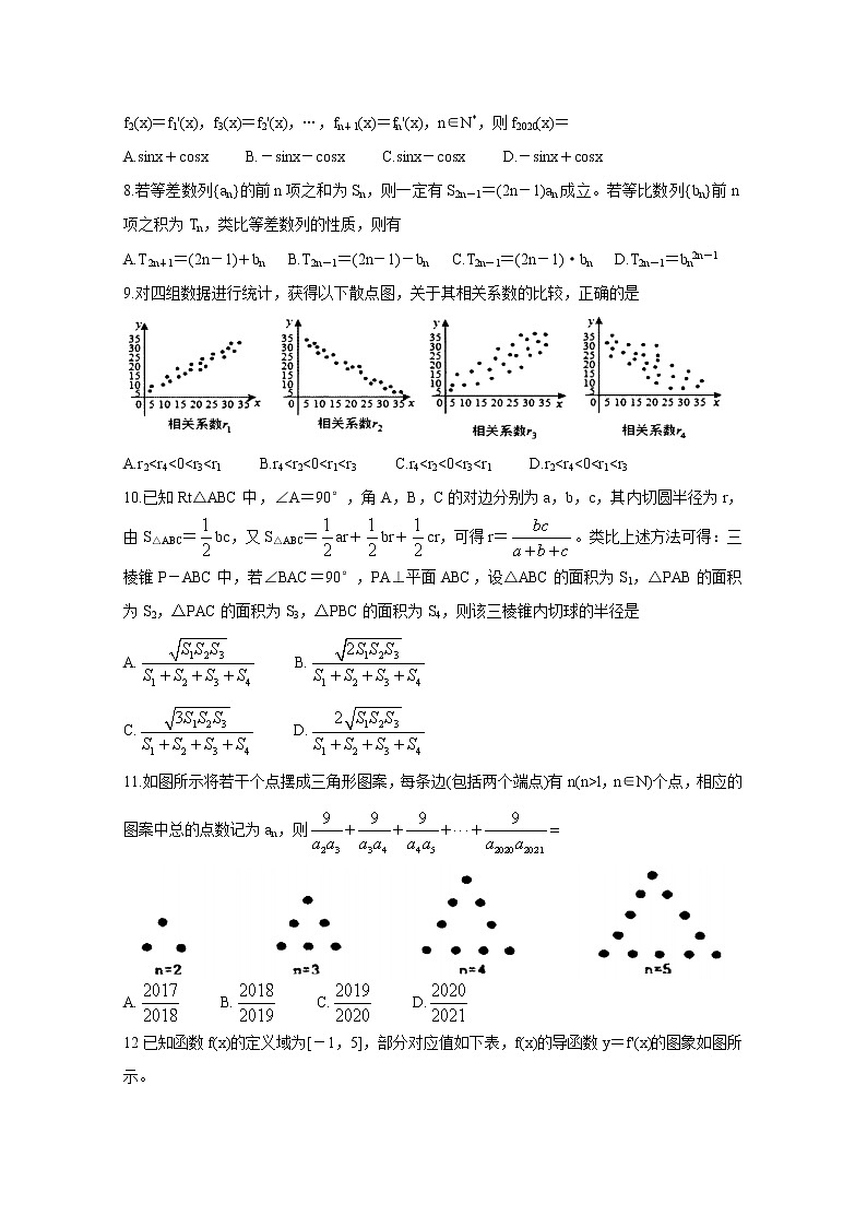山西省怀仁市2020-2021学年高二下学期期中考试+数学（文）+答案 (word版)02