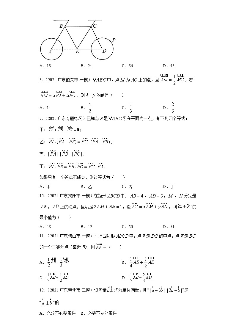 2021届新高考地区（广东）模拟试题分类精编03 平面向量第2页