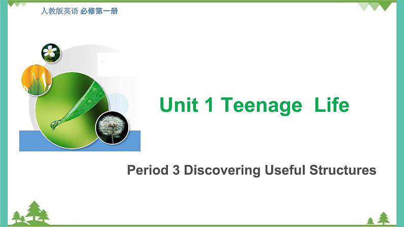 Unit 1 Teenage life Period 3 Discovering Useful Structures 课件- 高一上学期英语 同步教学课件(人教版新教材必修第一册)01