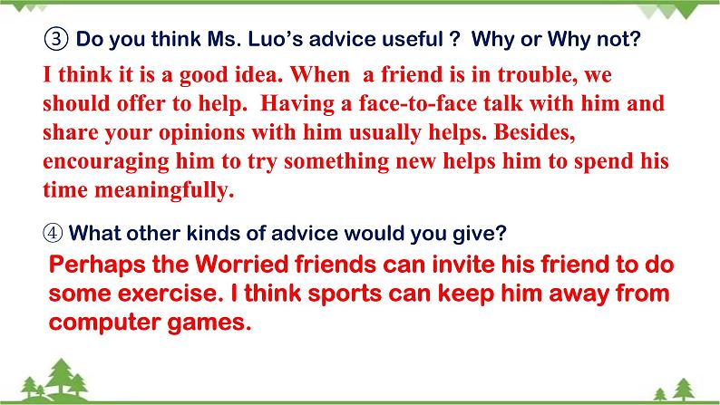 Unit 1 Teenage life Period 4 Reading for Writing --a letter of advice课件-高一上学期英语 同步教学课件(人教版新教材必修第一册)07