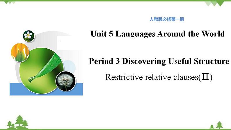 Unit 5 Languages around the world Period 3 Discovering Useful Structure 课件-高一上学期英语 同步教学课件(人教版新教材必修第一册)01