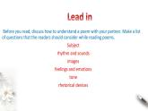 Unit 5  Poems Period 5 Using language(2) Reading for writing 课件 -【新教材精创】高中英语新教材同步备课(人教版选择性必修第三册）